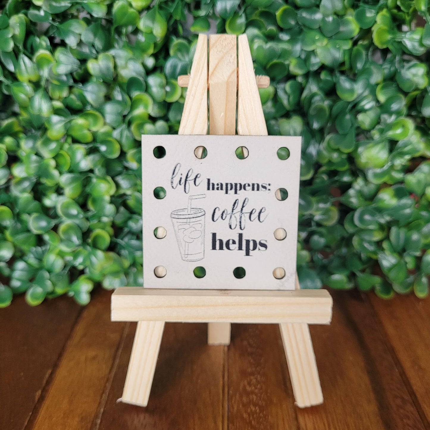 'Life Happens, Coffee Helps' Patch - Square