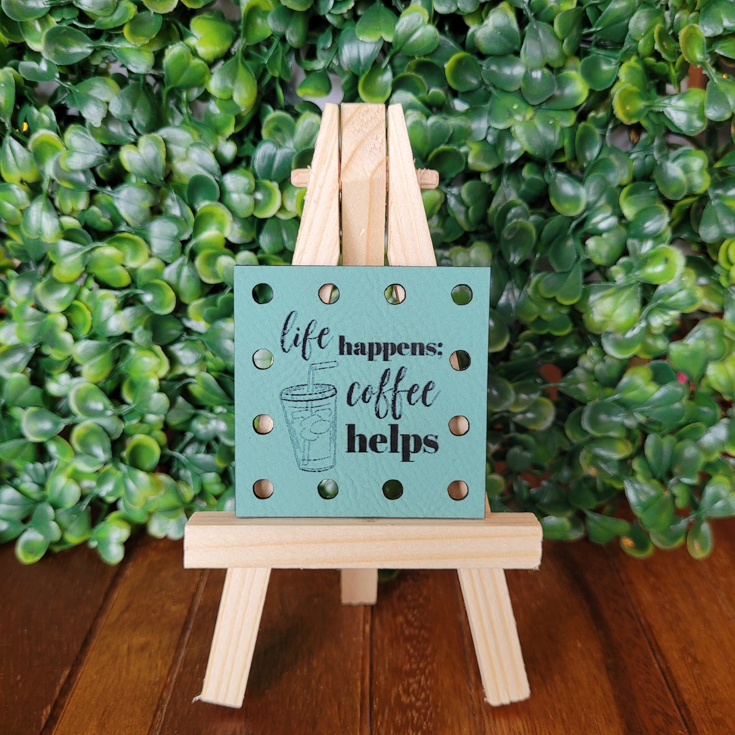 'Life Happens, Coffee Helps' Patch - Square