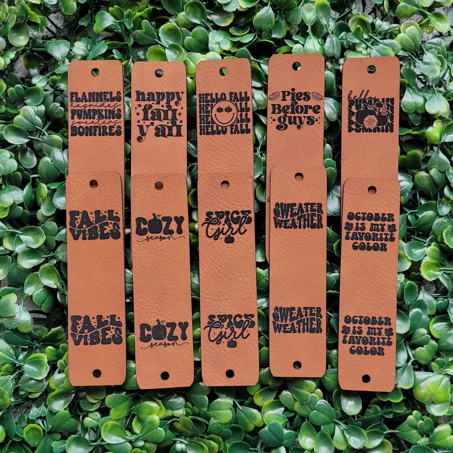 Retro Autumn Folded Tags (set of 10)