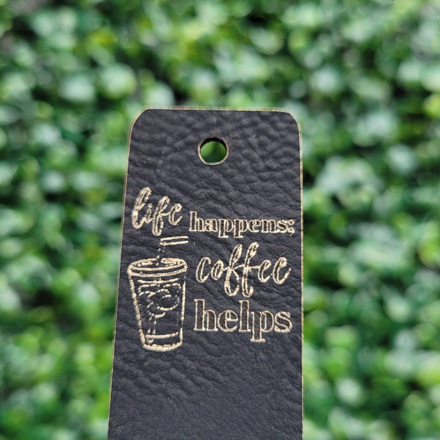 "Life Happens, Coffee Helps" Tag - Fold Over & No Sew