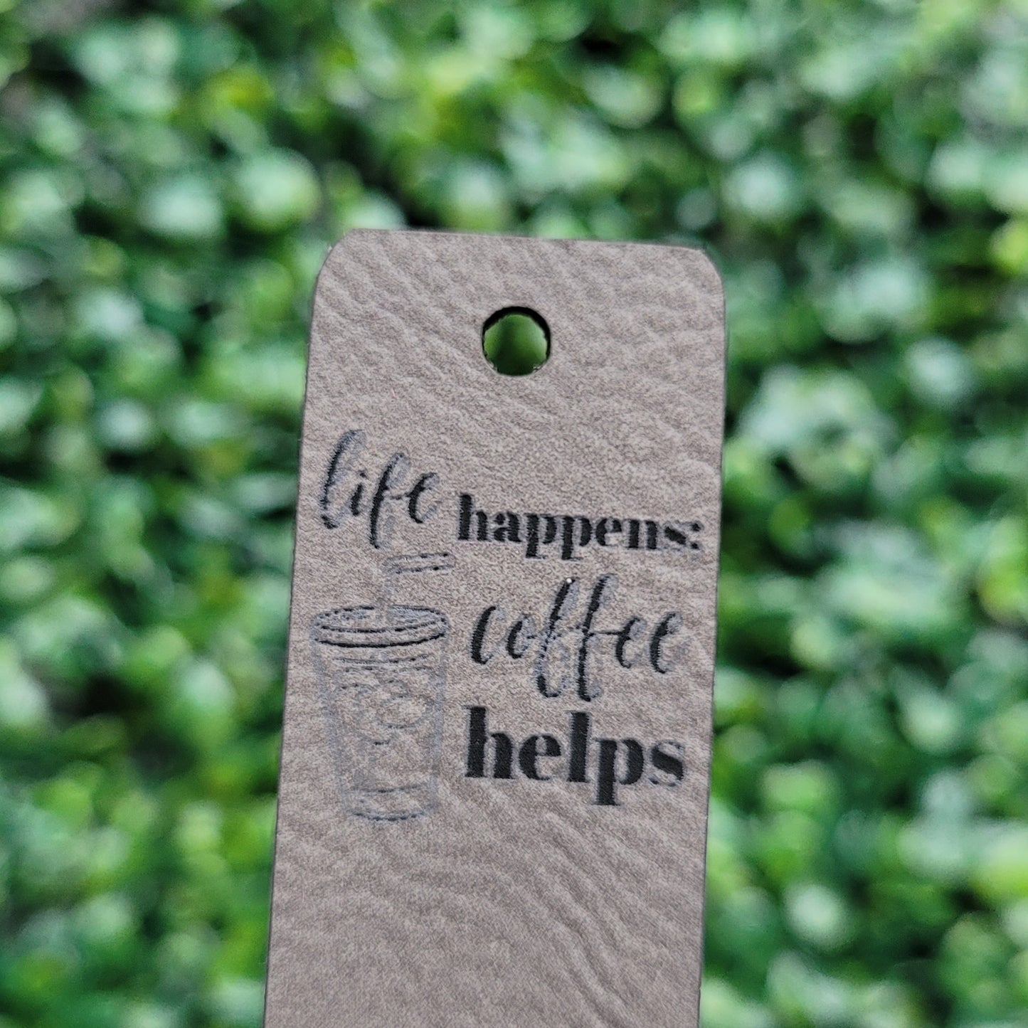 "Life Happens, Coffee Helps" Tag - Fold Over & No Sew