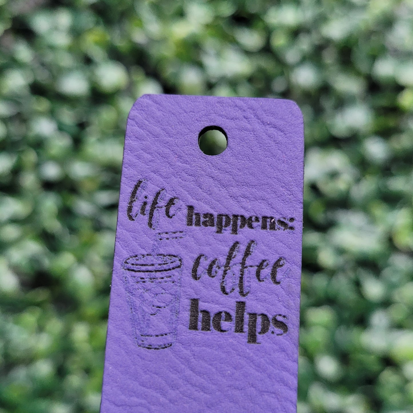 "Life Happens, Coffee Helps" Tag - Fold Over & No Sew