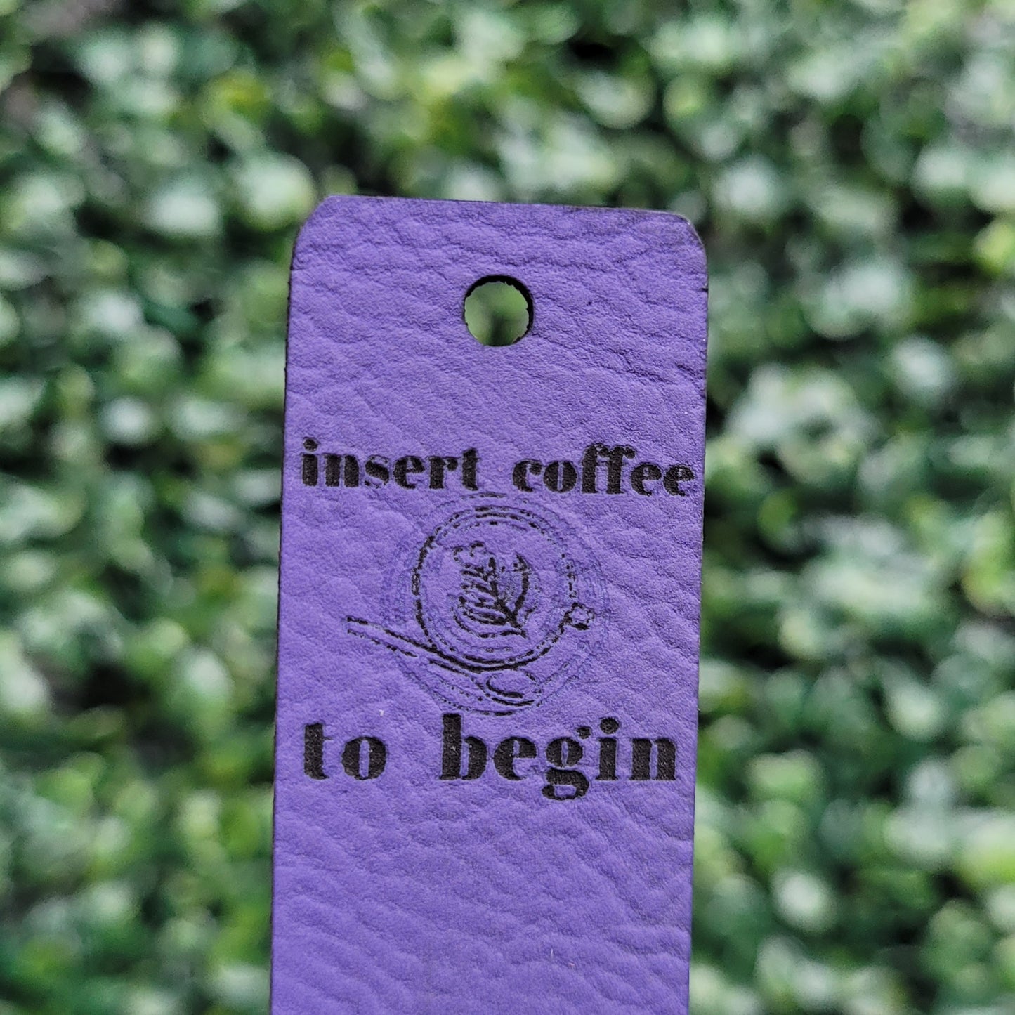 "Insert Coffee To Begin" Tag - Fold Over & No Sew