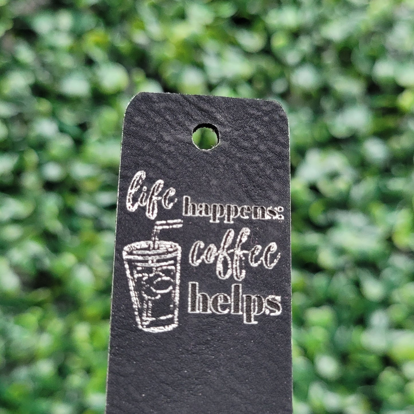 "Life Happens, Coffee Helps" Tag - Fold Over & No Sew