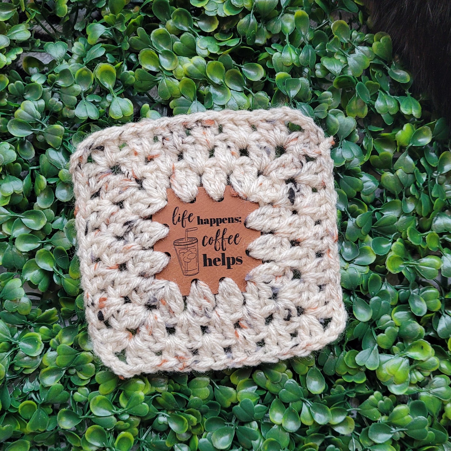 'Life Happens, Coffee Helps' Patch - Square