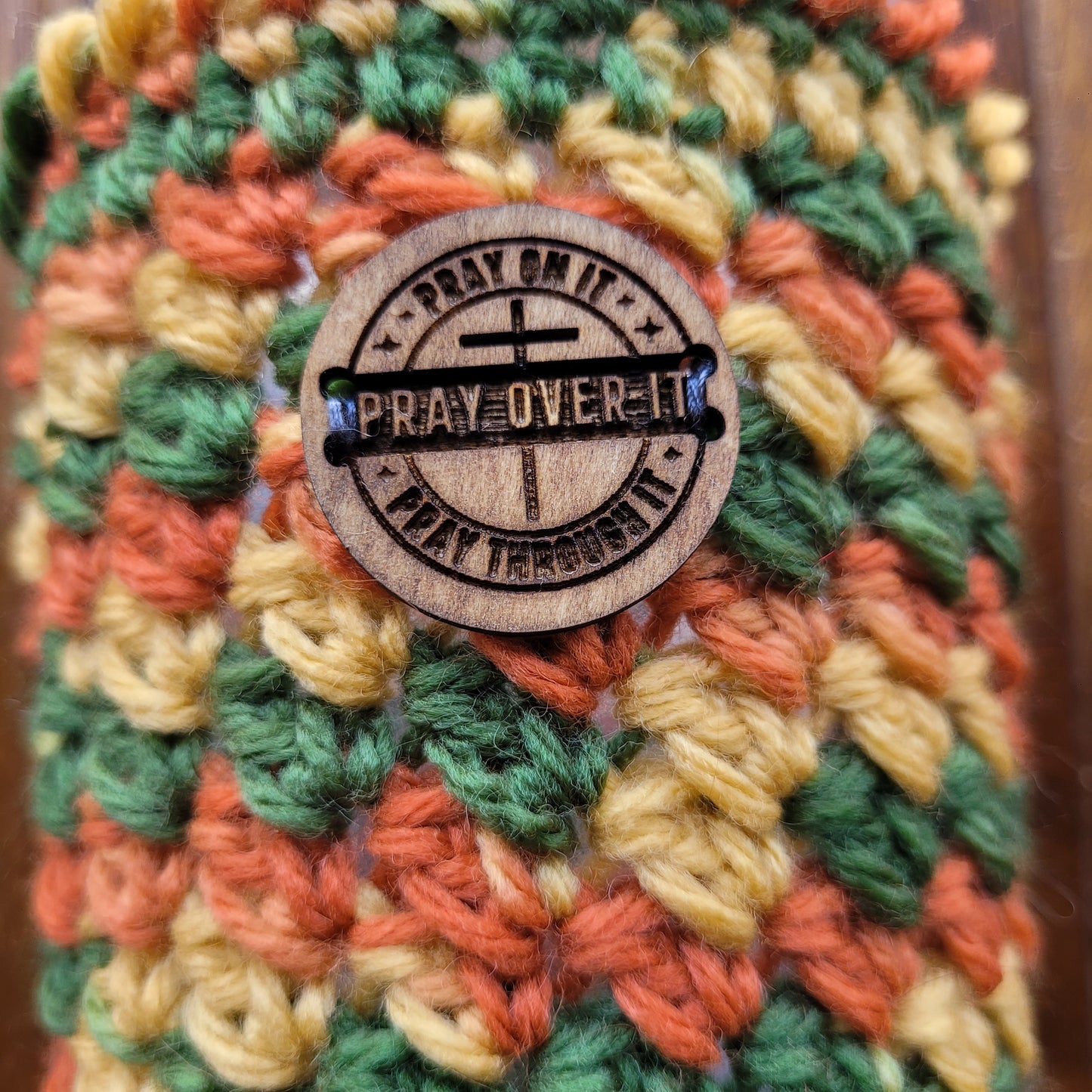 "Pray On/Over/Through It" Wood Button/Charm (set of 10)