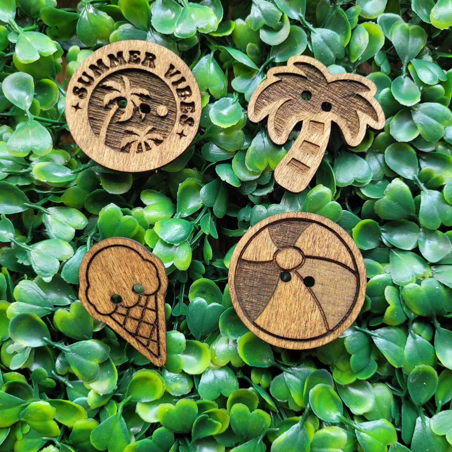 Groovy Summer Wooden Buttons (set of 12)