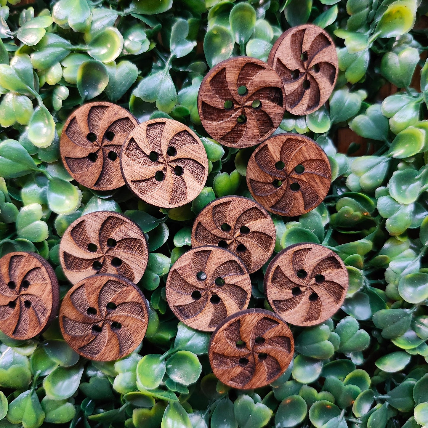 Wooden Holiday Buttons (set of 12)