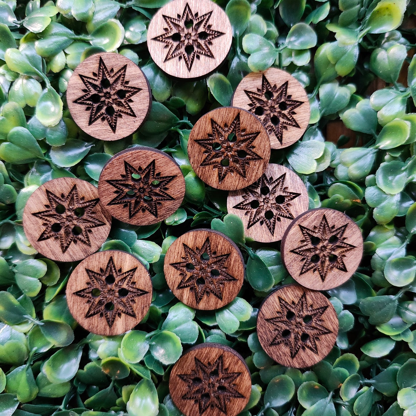 Wooden Holiday Buttons (set of 12)