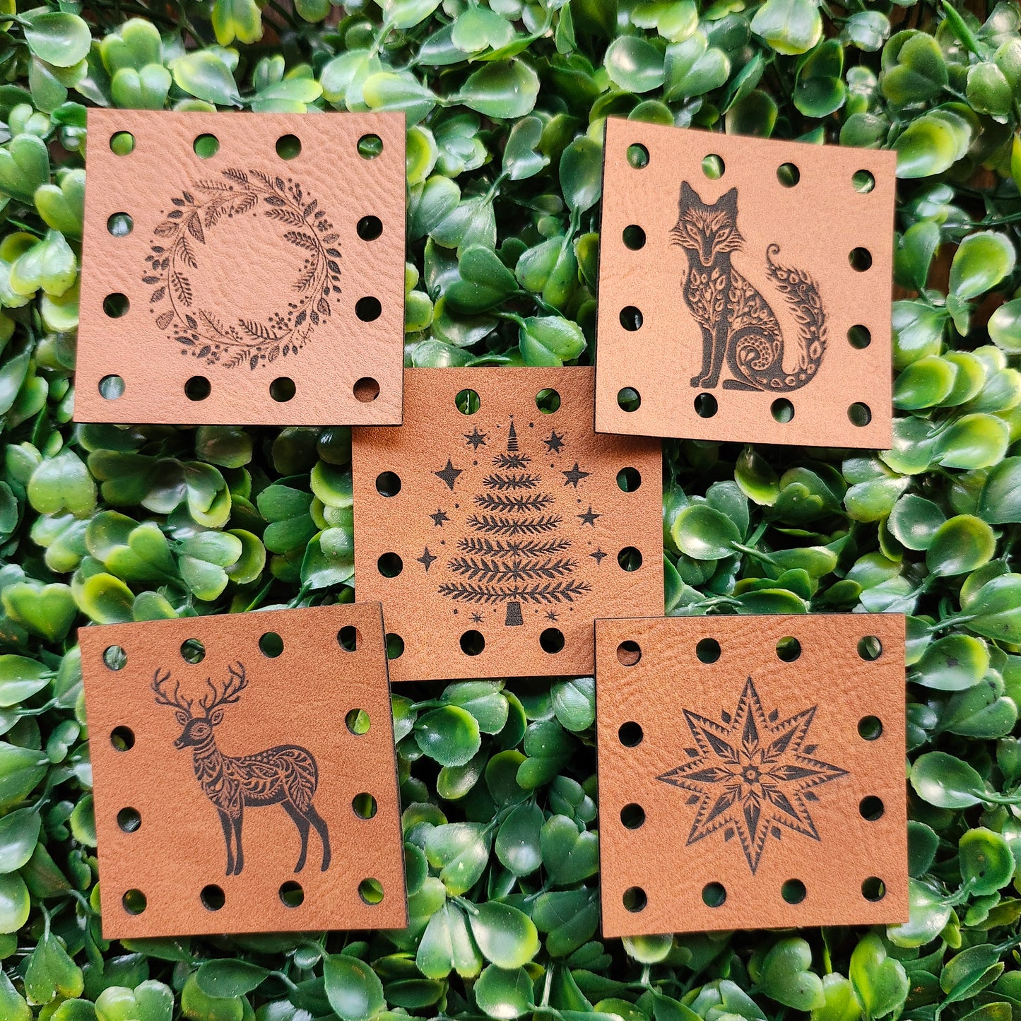 Scandinavian Christmas Square Patches (set of 10)