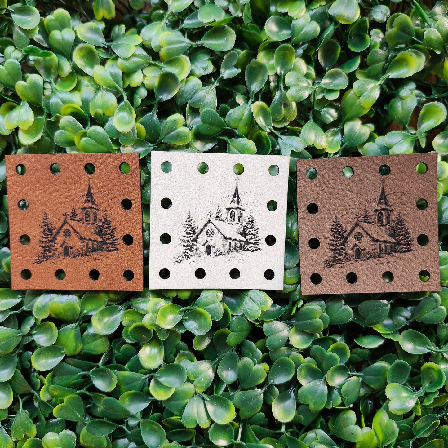 Vintage Christmas Square Patches (set of 10)
