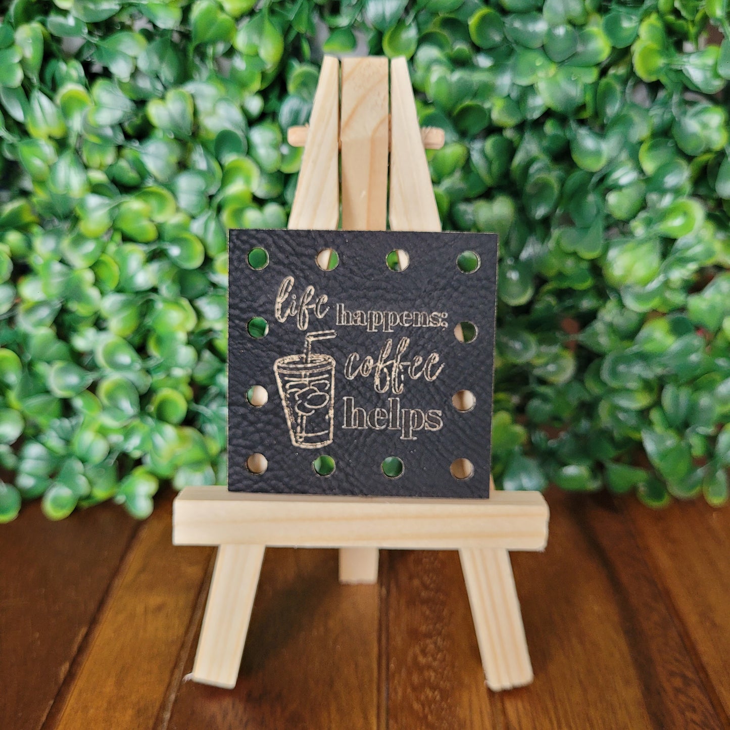 'Life Happens, Coffee Helps' Patch - Square