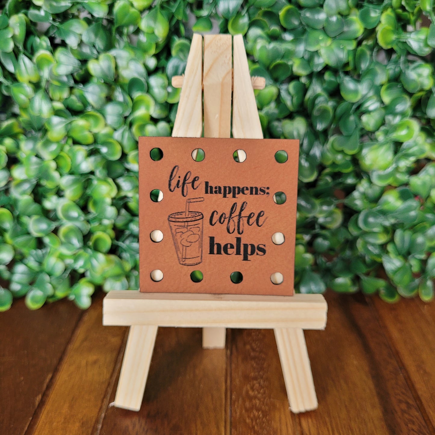 'Life Happens, Coffee Helps' Patch - Square