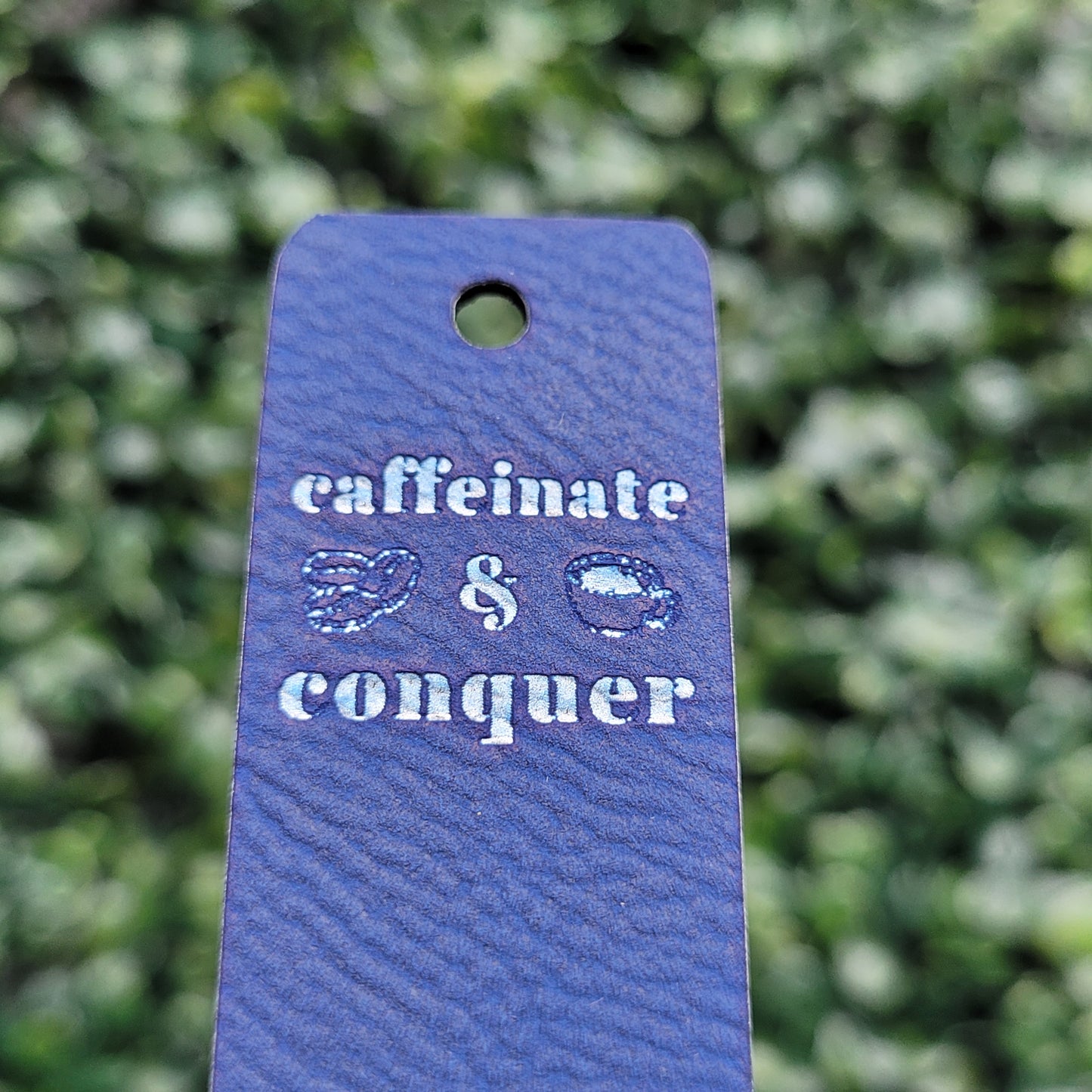 "Caffeinate & Conquer" Tag - Fold Over & No Sew