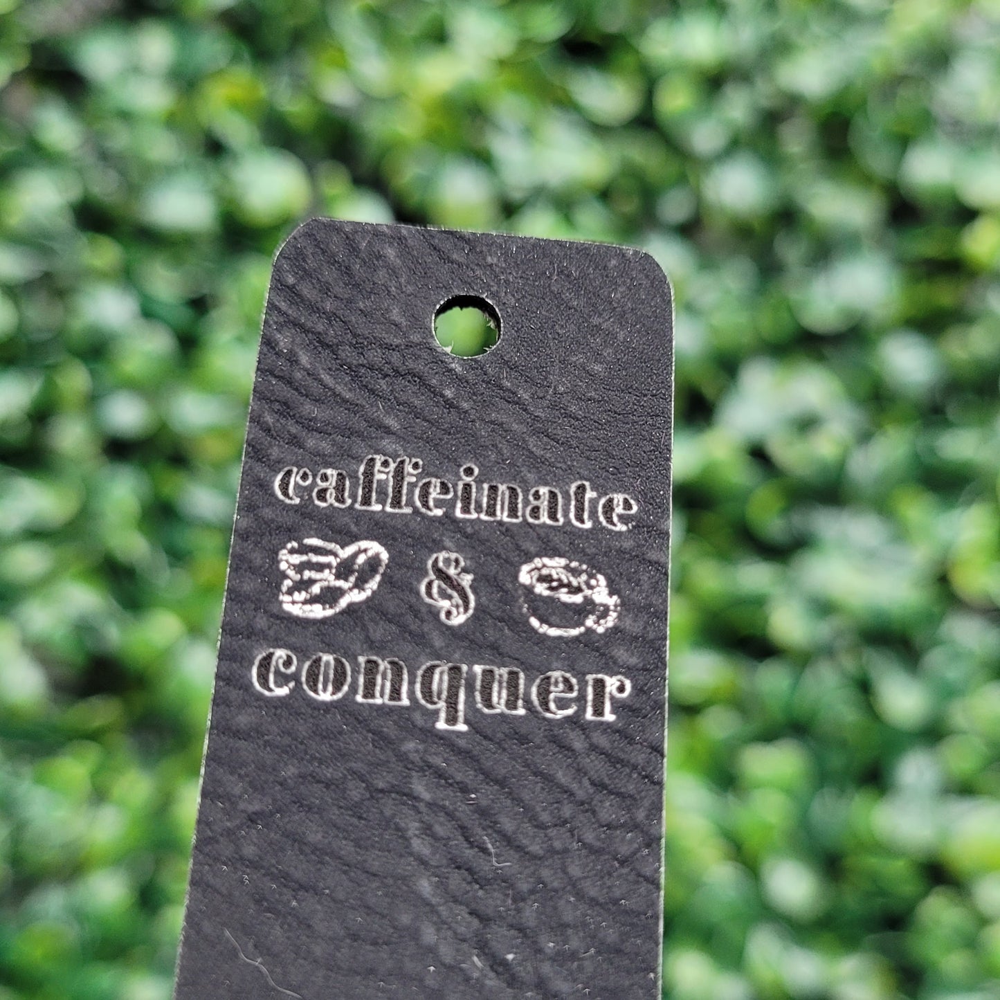 "Caffeinate & Conquer" Tag - Fold Over & No Sew