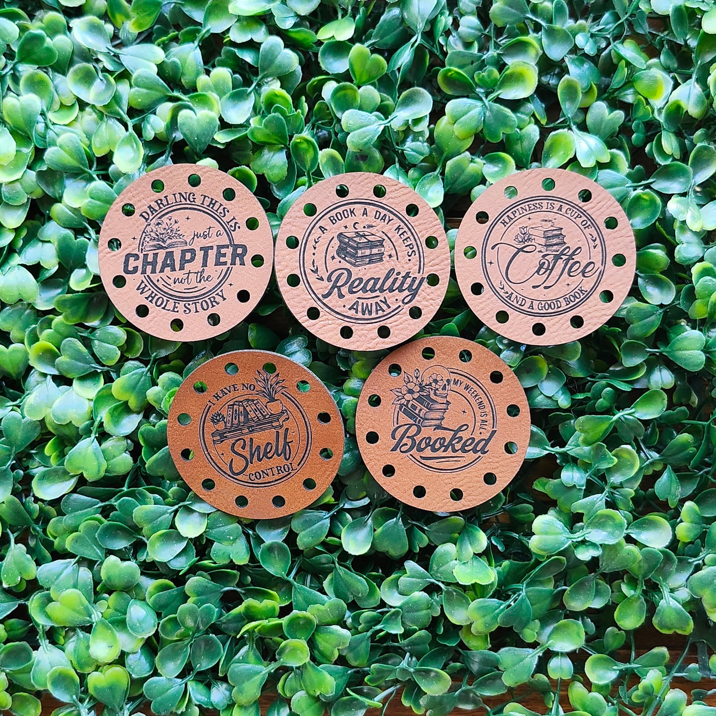 Hooked on Books Circle Patches